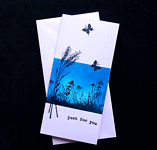 Blue Wildflowers Just For You - Handcrafted (Blank) Card - dr16-0056